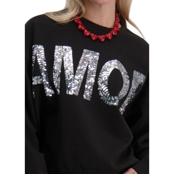 Ichi Kelicia Amour Sweatshirt, WINTER 2025 RELEASE, Size Small, Color Black - Picture 4 of 10